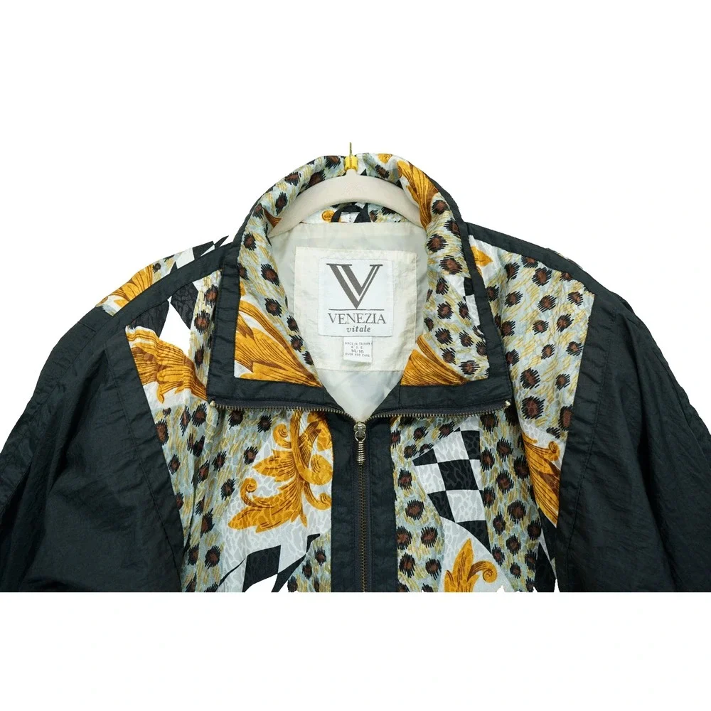 Vintage Venezia Vitale 80s Women's Windbreaker Bomber Style Full Zip‎ Size 14/16